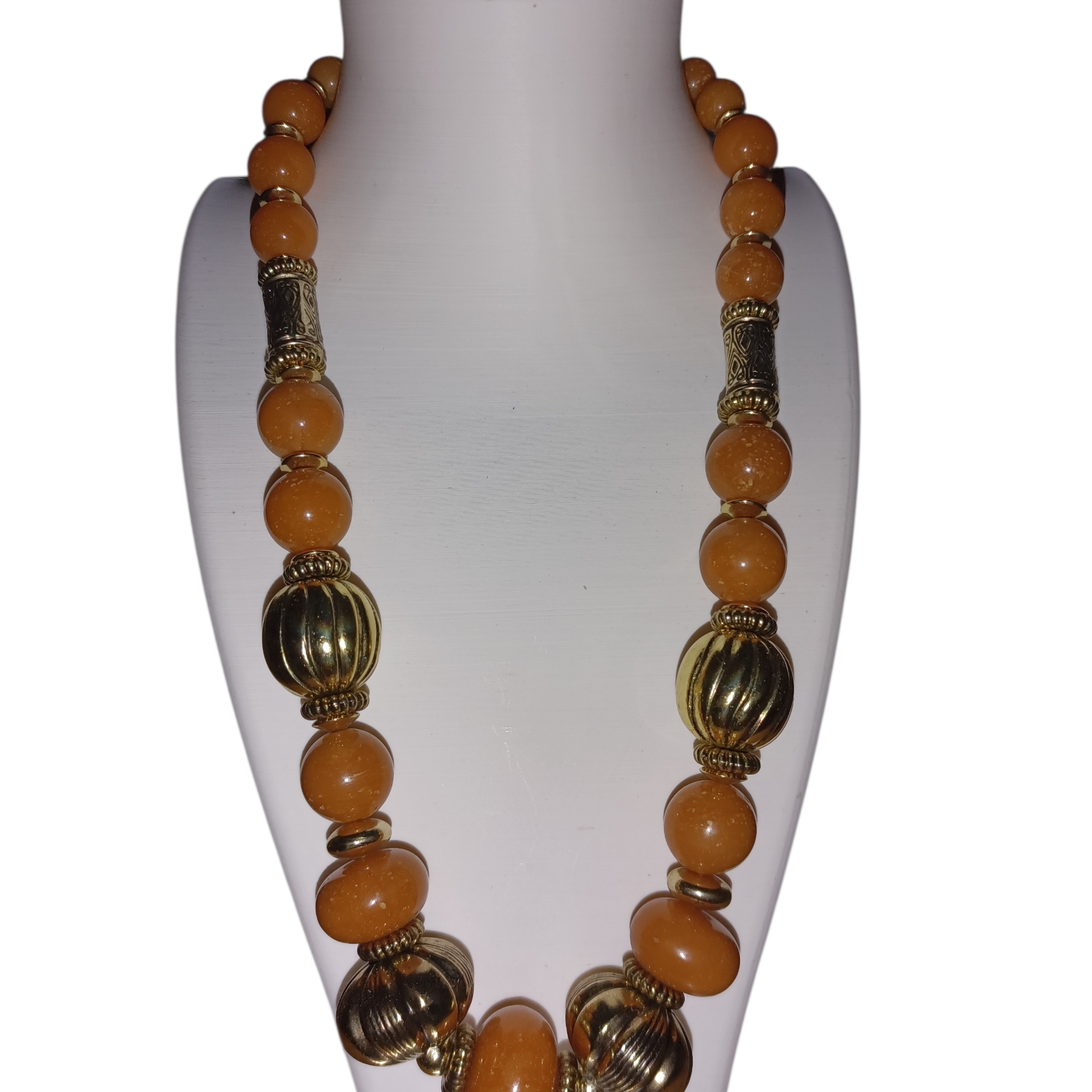 RJ Graziano Gold And Orange Statement Necklace 30$